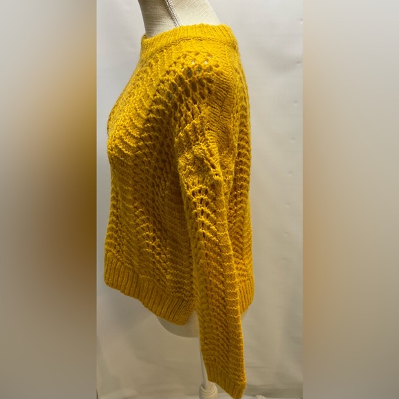 Madewell Windemere Pointelle Pullover Sweater yellow Sz XS - Picture 6 of 7